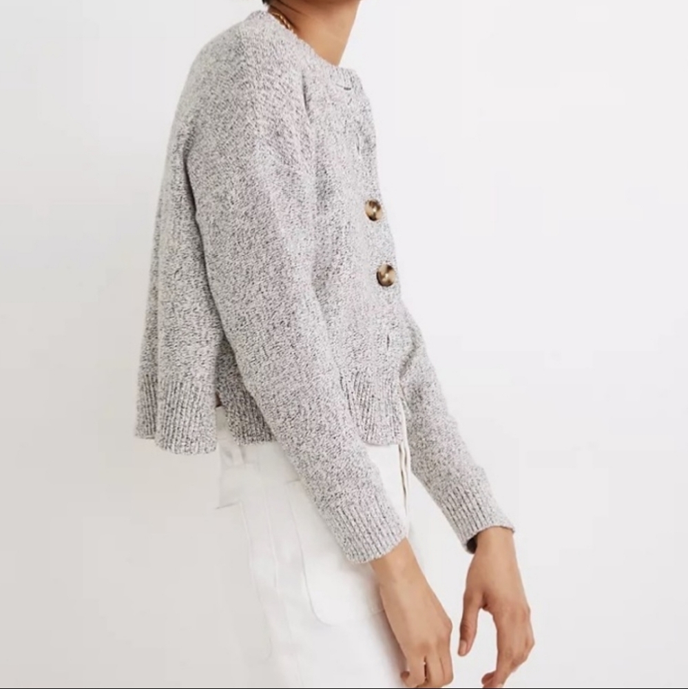 Madewell Broadway Cardigan Button Front Long Sleeve Gray Sweater NWT - Picture 3 of 7